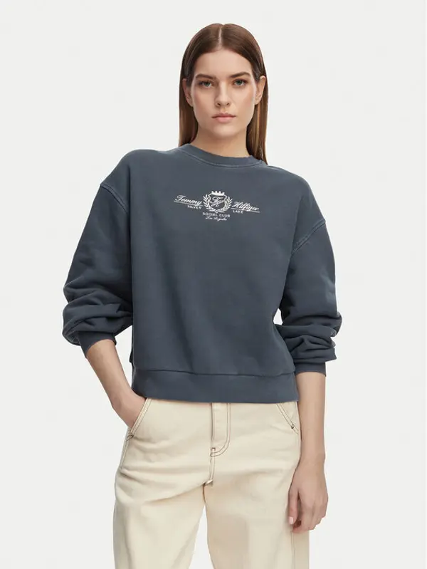 Tommy Hilfiger Tommy Hilfiger Majica dugih rukava Crest Embroidery WW0WW48733 Tamnoplava Relaxed Fit
