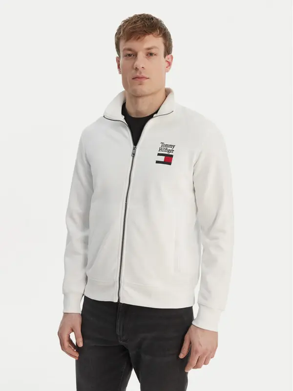 Tommy Hilfiger Tommy Hilfiger Majica dugih rukava Embro MW0MW42466 Bijela Regular Fit