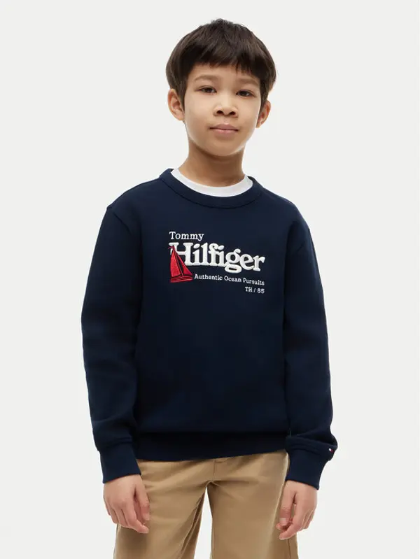 Tommy Hilfiger Tommy Hilfiger Majica dugih rukava Embroidery Graphic KB0KB10506 Tamnoplava Regular Fit
