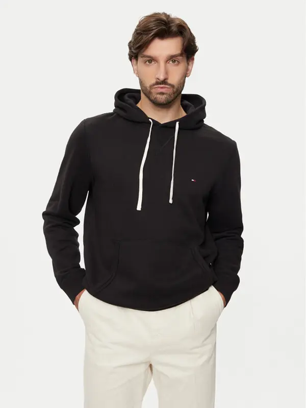 Tommy Hilfiger Tommy Hilfiger Majica dugih rukava Essential MW0MW37230 Crna Regular Fit
