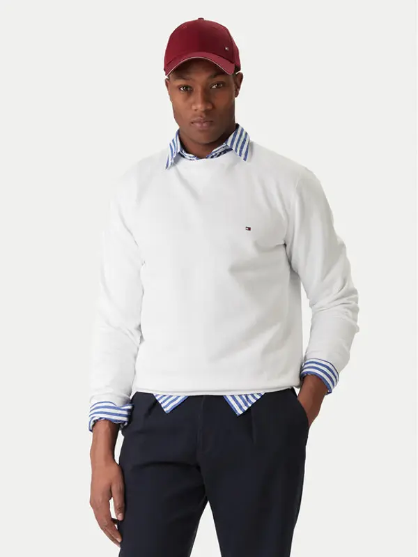 Tommy Hilfiger Tommy Hilfiger Majica dugih rukava Essential MW0MW37232 Bijela Regular Fit