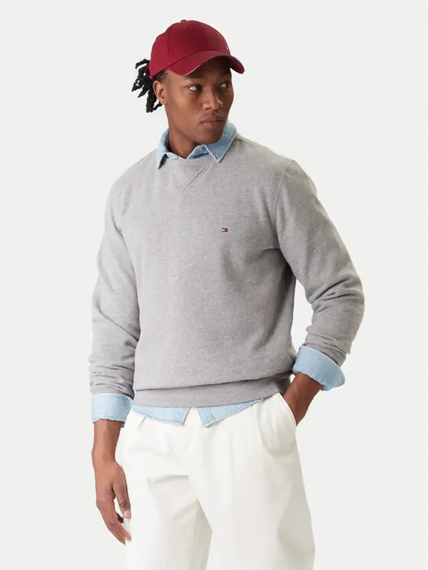 Tommy Hilfiger Tommy Hilfiger Majica dugih rukava Essential MW0MW37232 Siva Regular Fit