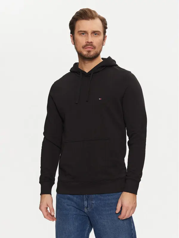 Tommy Hilfiger Tommy Hilfiger Majica dugih rukava Essential MW0MW37235 Crna Regular Fit