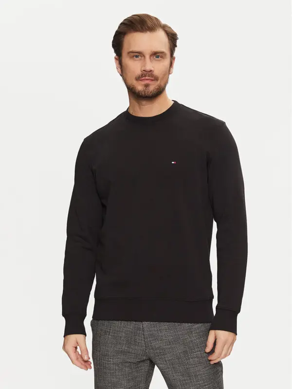 Tommy Hilfiger Tommy Hilfiger Majica dugih rukava Essential MW0MW37237 Crna Regular Fit