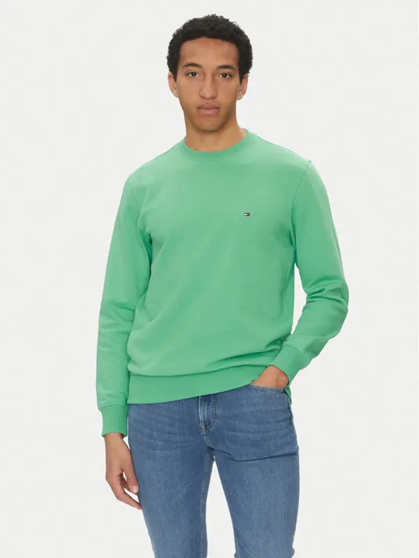 Tommy Hilfiger Tommy Hilfiger Majica dugih rukava Essential MW0MW37237 Zelena Regular Fit