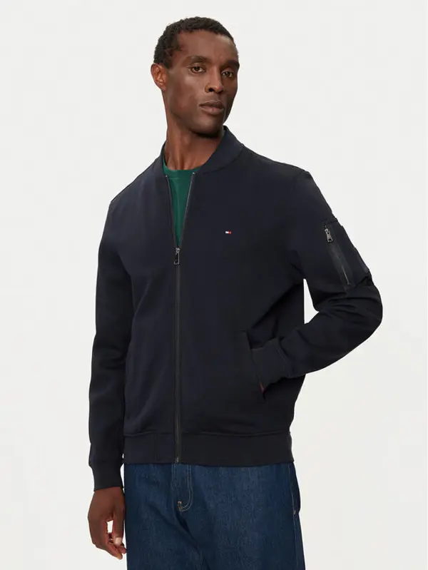 Tommy Hilfiger Tommy Hilfiger Majica dugih rukava Essential MW0MW37357 Tamnoplava Regular Fit