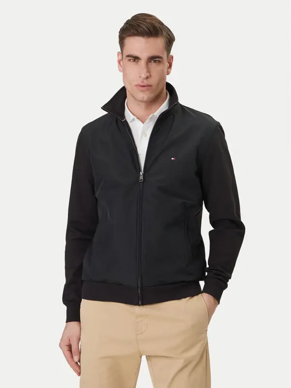 Tommy Hilfiger Tommy Hilfiger Majica dugih rukava Essential MW0MW41758 Crna Regular Fit