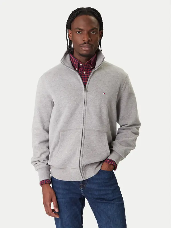 Tommy Hilfiger Tommy Hilfiger Majica dugih rukava Essential MW0MW41759 Siva Regular Fit