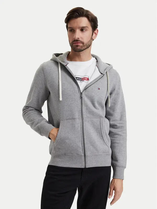 Tommy Hilfiger Tommy Hilfiger Majica dugih rukava Essential MW0MW44931 Siva Regular Fit