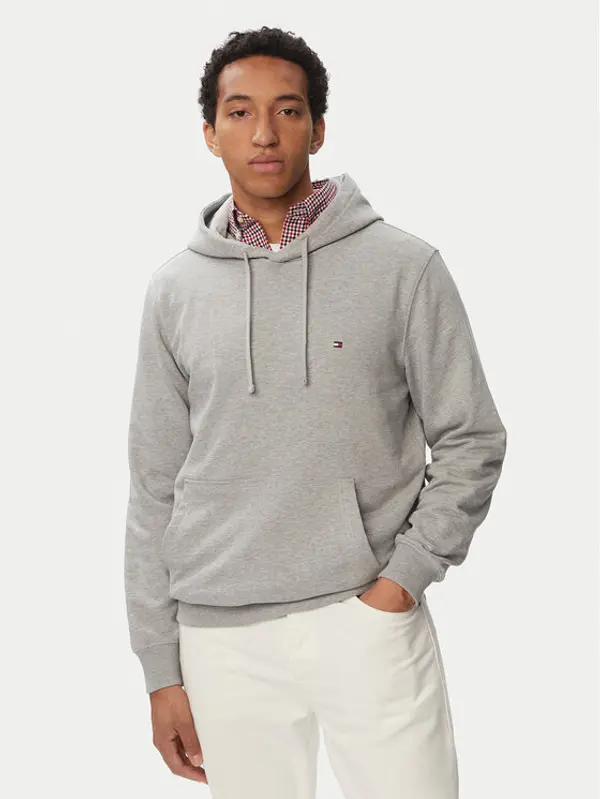 Tommy Hilfiger Tommy Hilfiger Majica dugih rukava Essential Terry MW0MW37235 Svijetlo siva Regular Fit