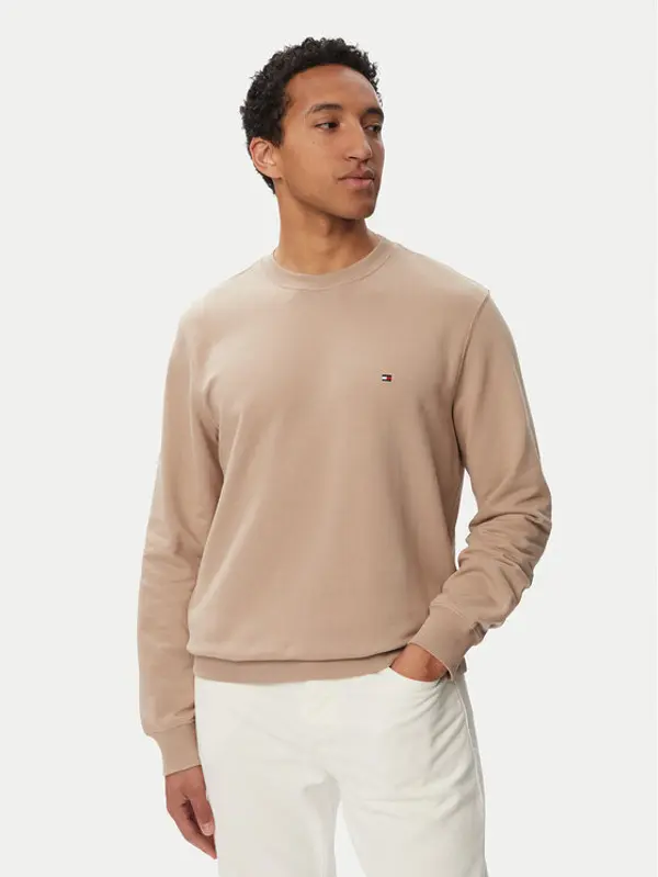 Tommy Hilfiger Tommy Hilfiger Majica dugih rukava Essential Terry MW0MW37237 Bež Regular Fit