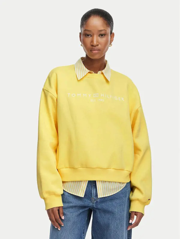 Tommy Hilfiger Tommy Hilfiger Majica dugih rukava Ext Corp WW0WW47831 Svijetlo žuta Cropp Fit