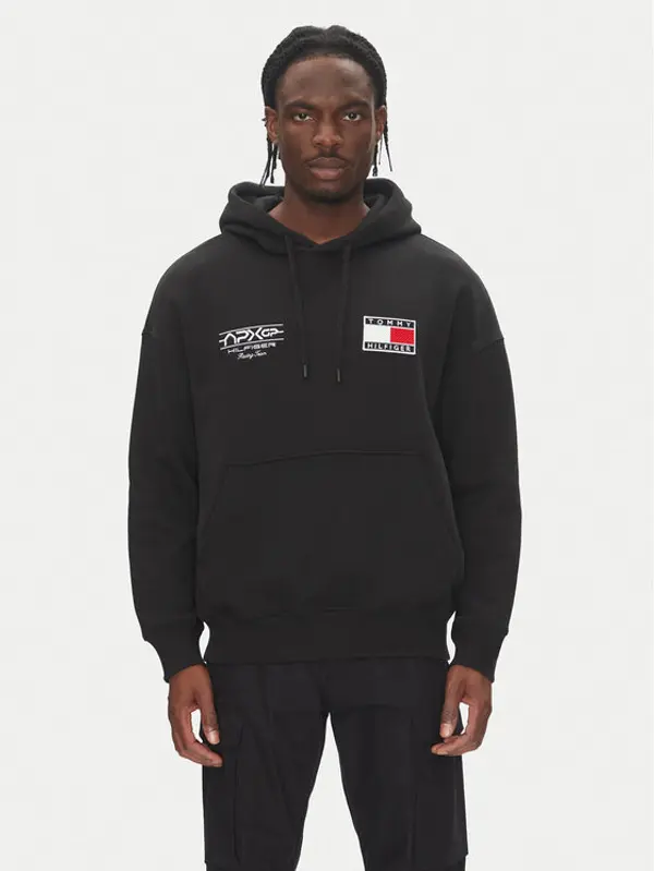 Tommy Hilfiger Tommy Hilfiger Majica dugih rukava F1 Movie MW0MW41386 Crna Regular Fit