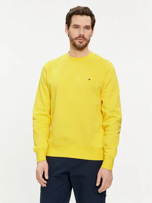 Tommy Hilfiger Tommy Hilfiger Majica dugih rukava Flag Logo MW0MW32735 Žuta Regular Fit