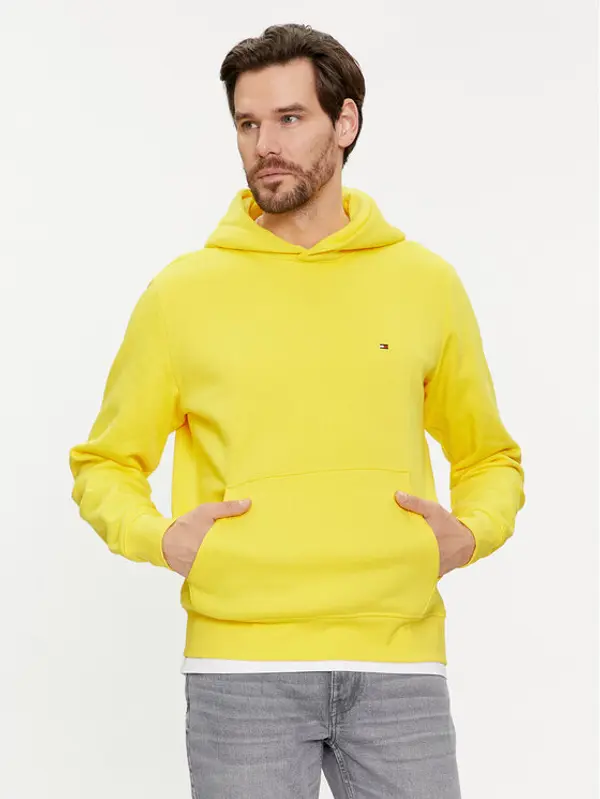Tommy Hilfiger Tommy Hilfiger Majica dugih rukava Flag Logo MW0MW34266 Žuta Regular Fit