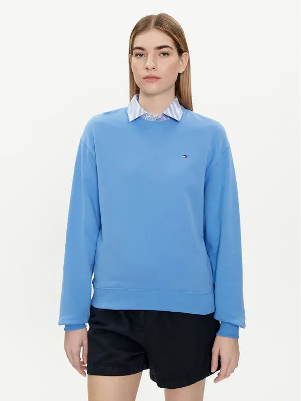 Tommy Hilfiger Tommy Hilfiger Majica dugih rukava Flag WW0WW41246 Plava Regular Fit