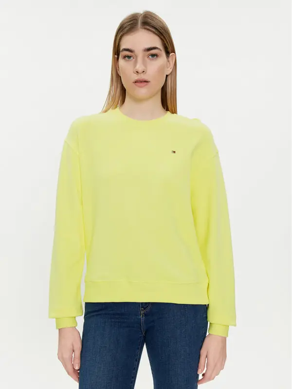 Tommy Hilfiger Tommy Hilfiger Majica dugih rukava Flag WW0WW41246 Žuta Regular Fit