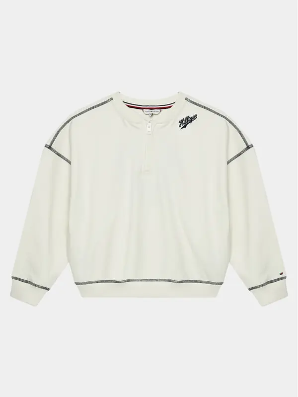 Tommy Hilfiger Tommy Hilfiger Majica dugih rukava Hilfiger Script 85 Sweatshirt KG0KG07719 Écru Regular Fit
