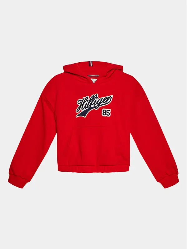 Tommy Hilfiger Tommy Hilfiger Majica dugih rukava Hilfiger Script Hoodie KG0KG07721 Crvena Regular Fit