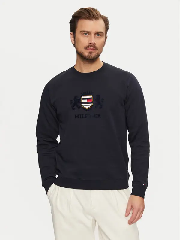 Tommy Hilfiger Tommy Hilfiger Majica dugih rukava Icon MW0MW38349 Tamnoplava Regular Fit