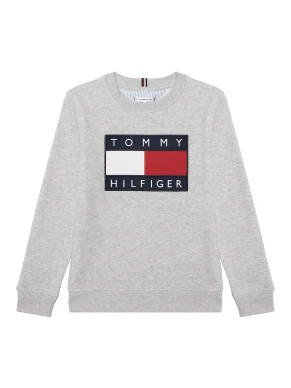Tommy Hilfiger Tommy Hilfiger Majica dugih rukava KS0KS00709 Siva Regular Fit