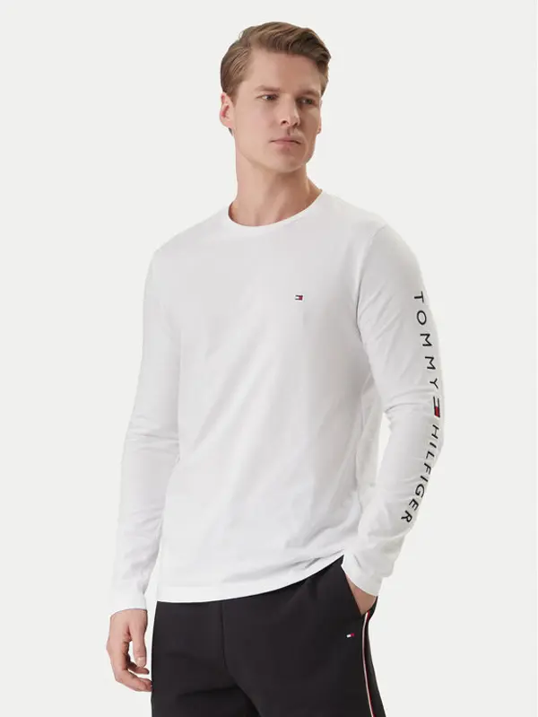 Tommy Hilfiger Tommy Hilfiger Majica dugih rukava Logo MW0MW09096 Bijela Regular Fit