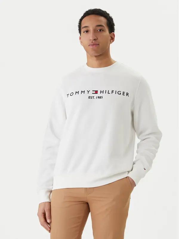 Tommy Hilfiger Tommy Hilfiger Majica dugih rukava Logo MW0MW11596 Bijela Regular Fit