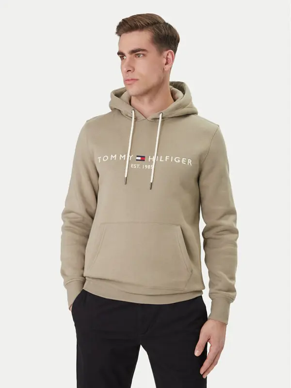 Tommy Hilfiger Tommy Hilfiger Majica dugih rukava Logo MW0MW11599 Bež Regular Fit