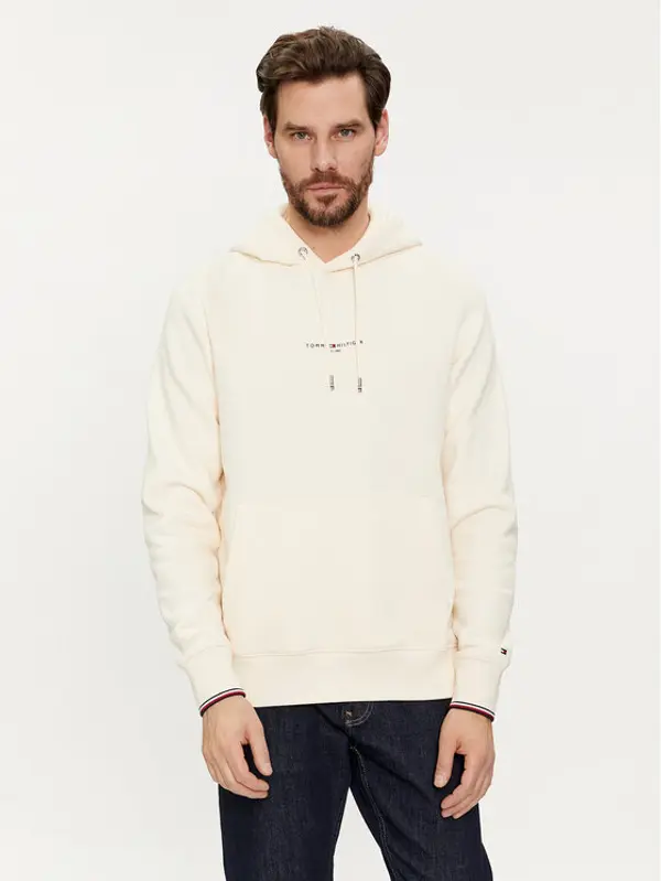 Tommy Hilfiger Tommy Hilfiger Majica dugih rukava Logo MW0MW32673 Bež Regular Fit