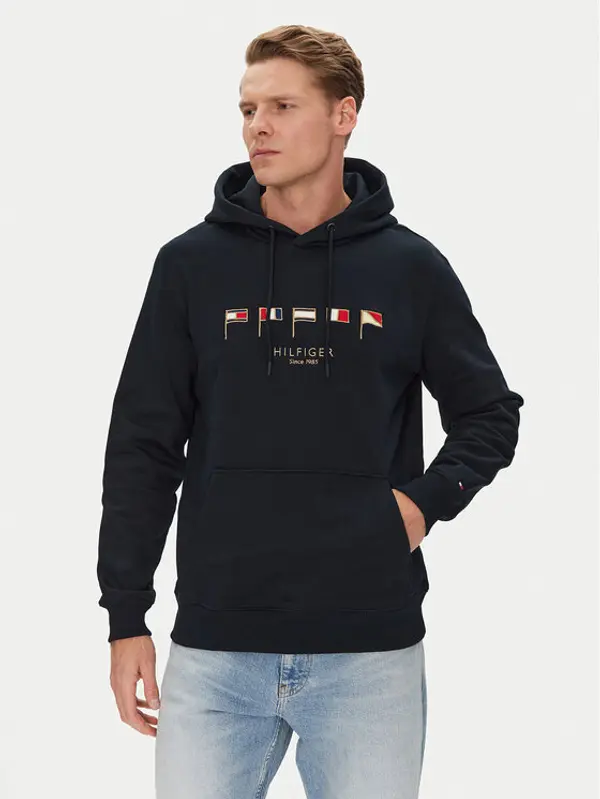 Tommy Hilfiger Tommy Hilfiger Majica dugih rukava Multi Flags MW0MW38666 Tamnoplava Regular Fit