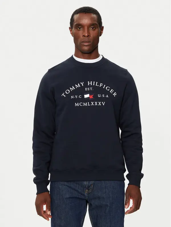 Tommy Hilfiger Tommy Hilfiger Majica dugih rukava MW0MW35526 Tamnoplava Regular Fit