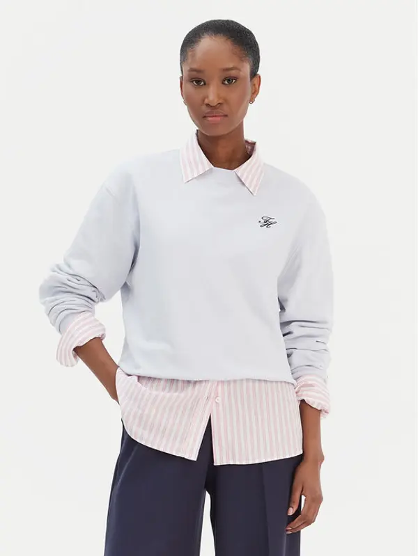Tommy Hilfiger Tommy Hilfiger Majica dugih rukava Script WW0WW49418 Svijetloplava Regular Fit