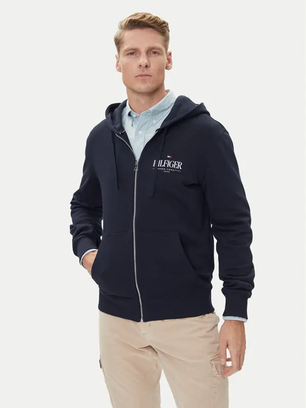 Tommy Hilfiger Tommy Hilfiger Majica dugih rukava Stacked MW0MW39375 Tamnoplava Regular Fit
