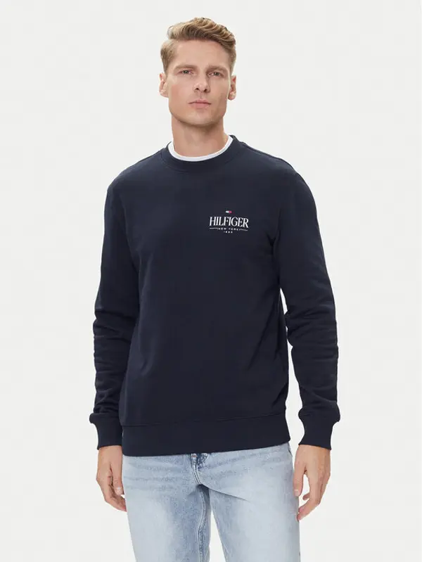 Tommy Hilfiger Tommy Hilfiger Majica dugih rukava Stacked MW0MW39376 Tamnoplava Regular Fit