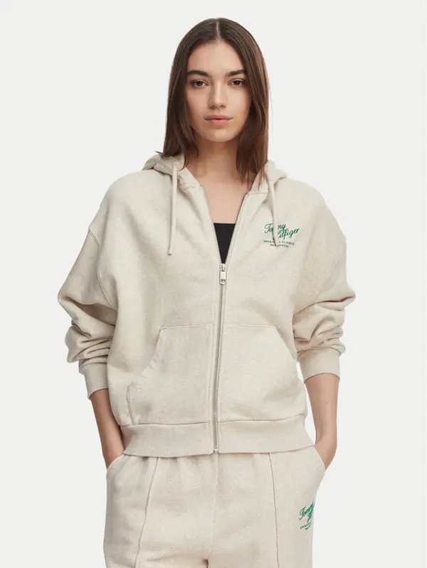 Tommy Hilfiger Tommy Hilfiger Majica dugih rukava Terry WW0WW47845 Krem Relaxed Fit