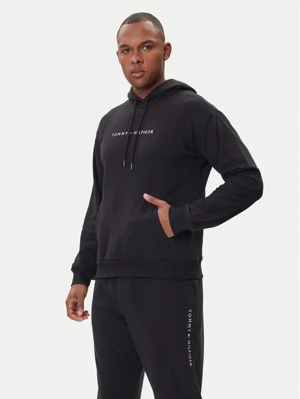 Tommy Hilfiger Tommy Hilfiger Majica dugih rukava UM0UM03665 Crna Regular Fit