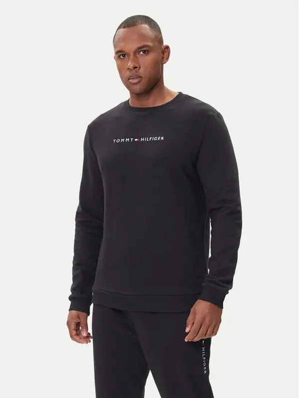 Tommy Hilfiger Tommy Hilfiger Majica dugih rukava UM0UM03666 Crna Regular Fit