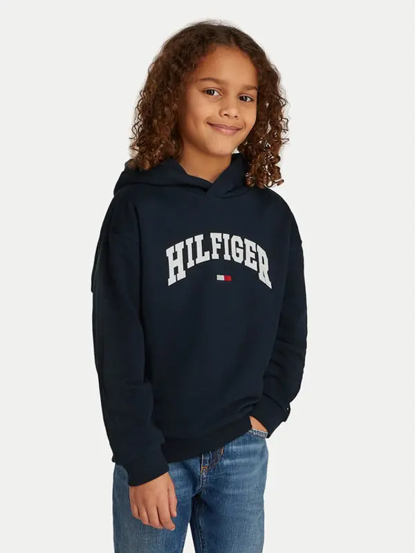 Tommy Hilfiger Tommy Hilfiger Majica dugih rukava Varsity KB0KB09574 Tamnoplava Relaxed Fit