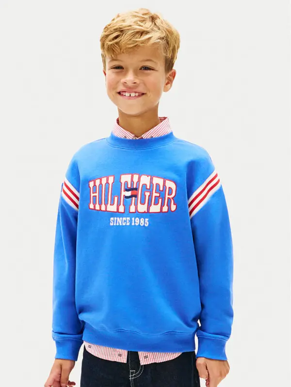 Tommy Hilfiger Tommy Hilfiger Majica dugih rukava Wavy Flag KB0KB10260 Plava Regular Fit