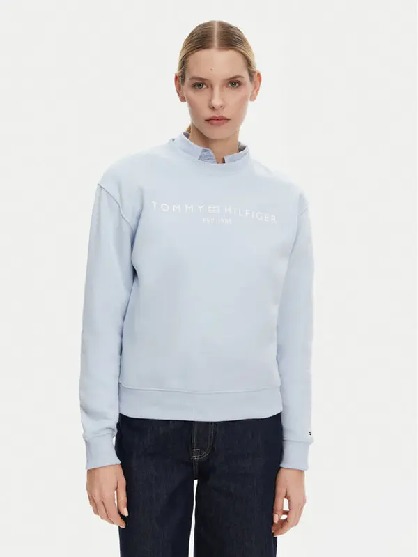 Tommy Hilfiger Tommy Hilfiger Majica dugih rukava WW0WW39791 Svijetloplava Relaxed Fit