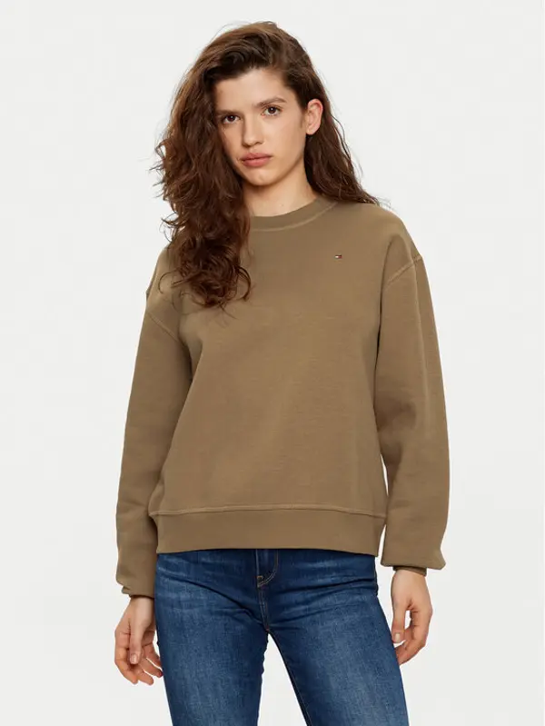 Tommy Hilfiger Tommy Hilfiger Majica dugih rukava WW0WW41246 Smeđa Relaxed Fit