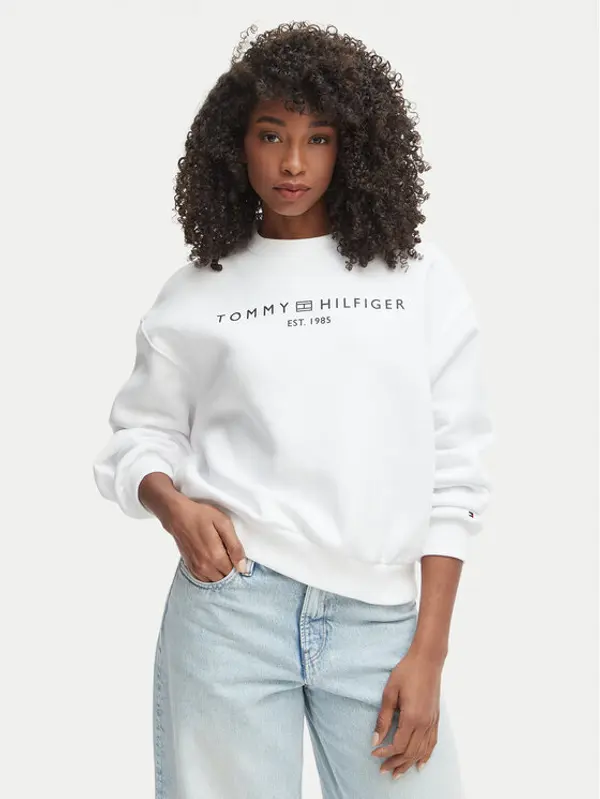 Tommy Hilfiger Tommy Hilfiger Majica dugih rukava WW0WW47831 Bijela Regular Fit