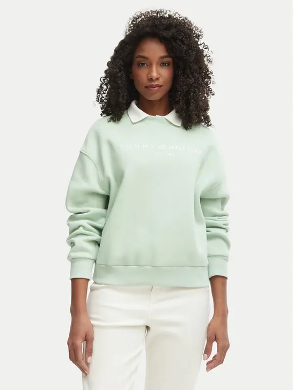 Tommy Hilfiger Tommy Hilfiger Majica dugih rukava WW0WW47831 Zelena Regular Fit