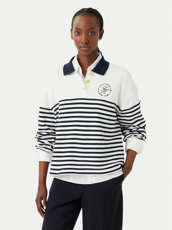 Tommy Hilfiger Tommy Hilfiger Majica dugih rukava WW0WW50036 Bijela Regular Fit