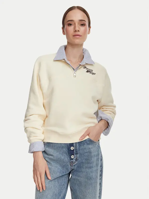 Tommy Hilfiger Tommy Hilfiger Majica dugih rukava WW0WW51878 Bež Regular Fit