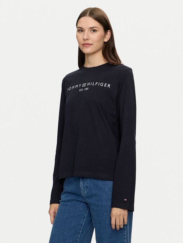 Tommy Hilfiger Tommy Hilfiger Majica Logo WW0WW43620 Tamnoplava Regular Fit