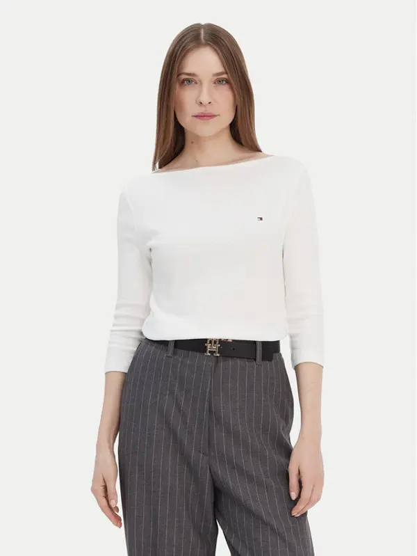 Tommy Hilfiger Tommy Hilfiger Majica New Cody WW0WW40589 Écru Slim Fit
