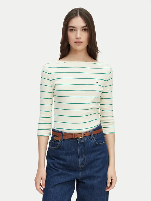 Tommy Hilfiger Tommy Hilfiger Majica New Cody WW0WW40589 Krem Slim Fit