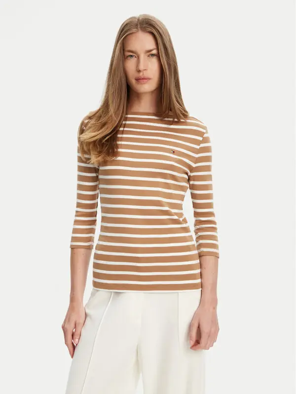 Tommy Hilfiger Tommy Hilfiger Majica New Cody WW0WW40589 Smeđa Slim Fit