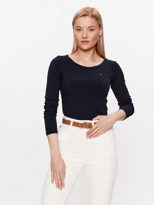 Tommy Hilfiger Tommy Hilfiger Majica WW0WW38869 Tamnoplava Slim Fit